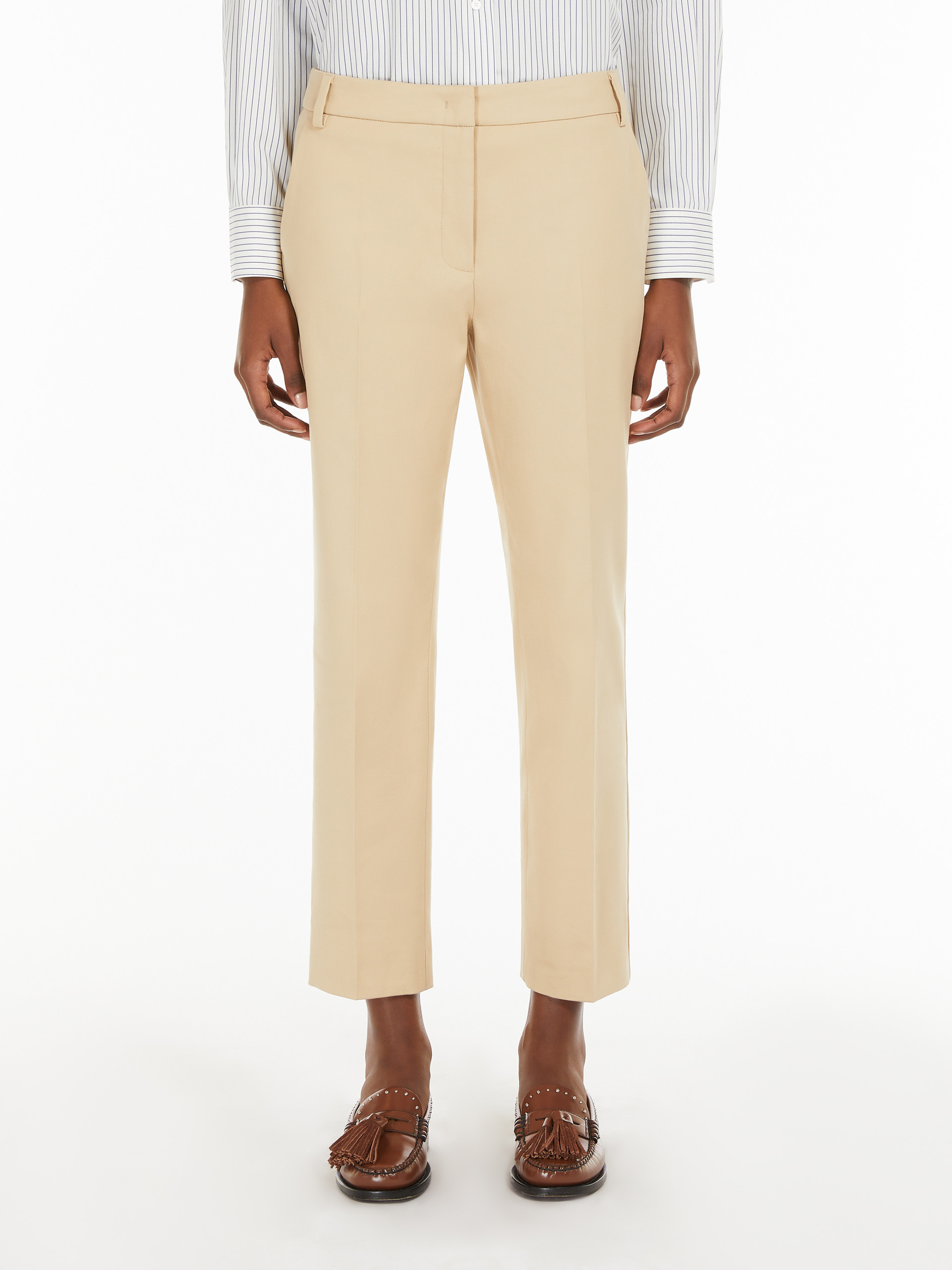 Weekend Max Mara Belt-loop Casual Pants In Nude