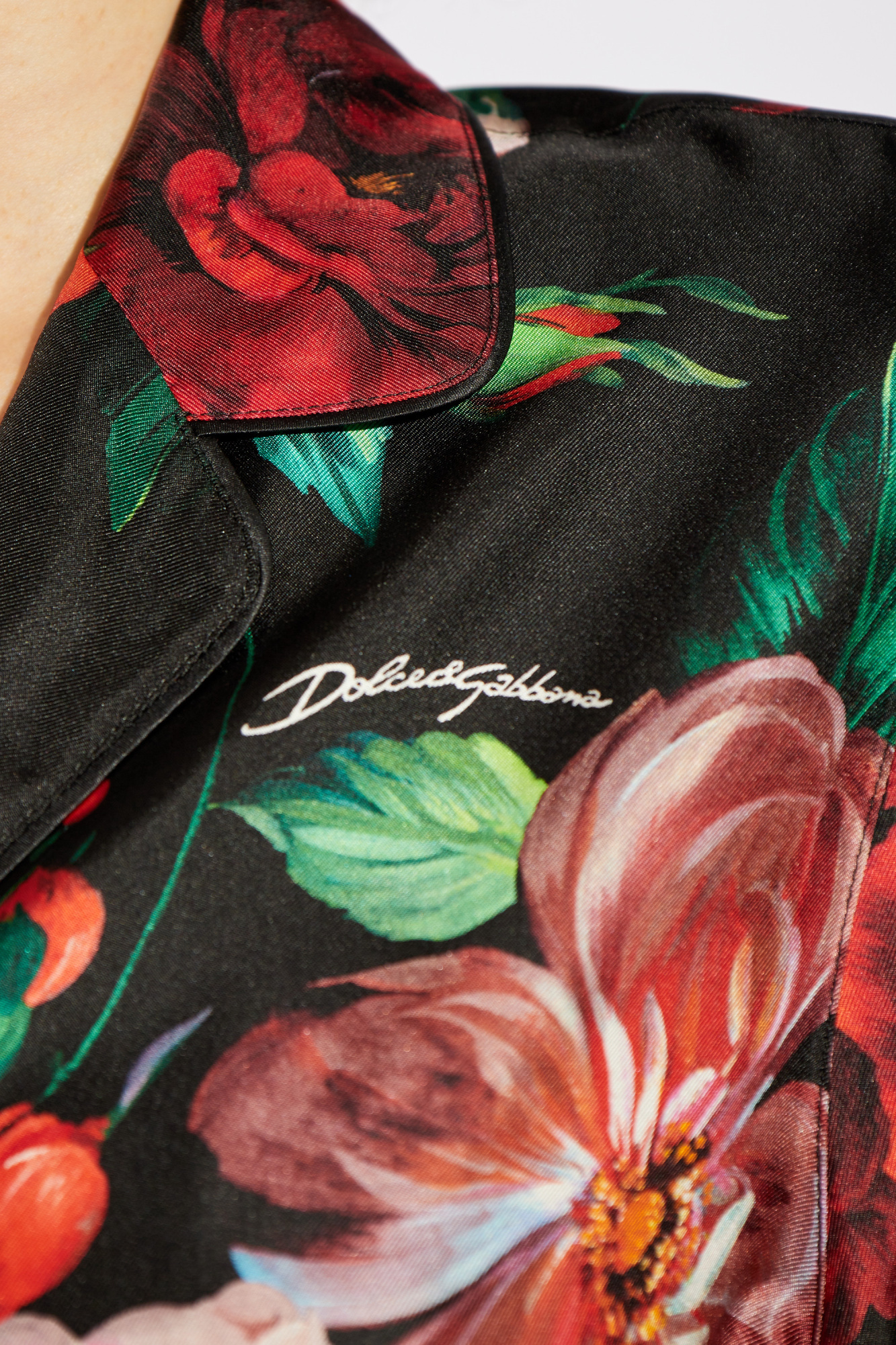 Dolce & Gabbana Printed Floral Twill Shirt In Multi