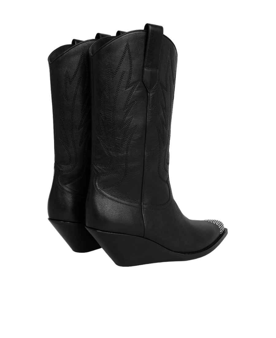 Celine Twill Toe And Heel Boots In Black