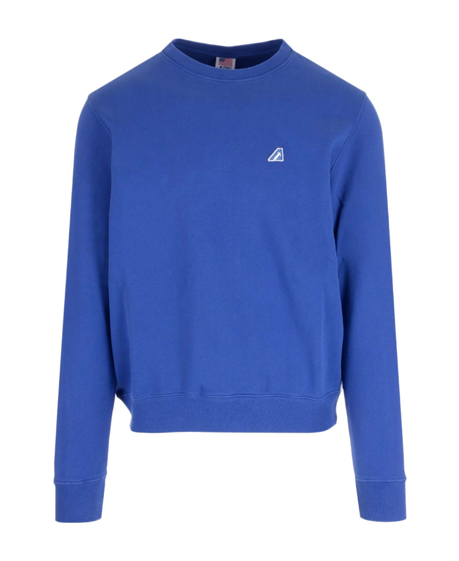 Autry Tennis Logo-patch Cotton Sweatshirt In Blue