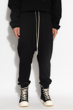 Rick Owens Drkshdw Black Drawstring-waist Drop-crotch Trousers In Black