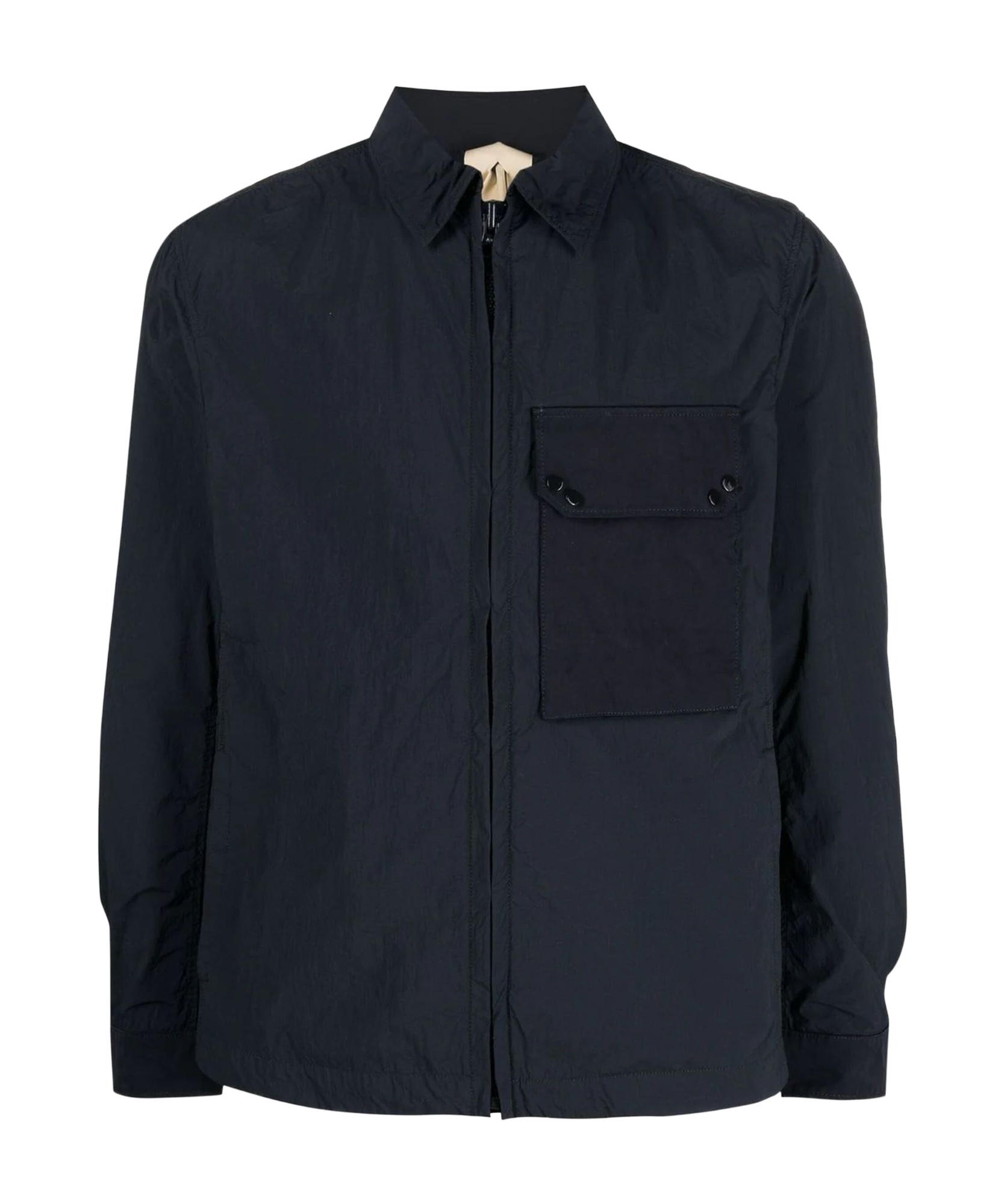Ten C Classic Collar Navy Blue Jacket In Black