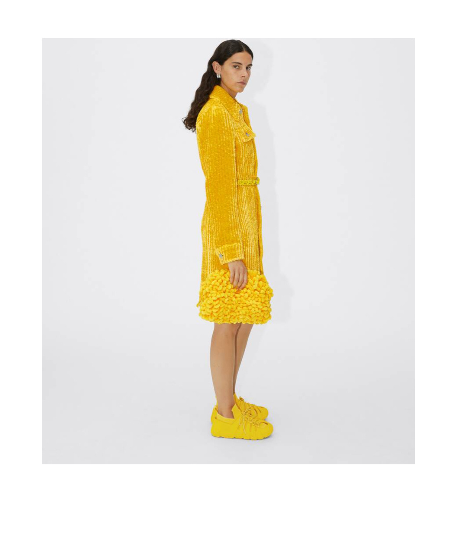 Shop Bottega Veneta Mini Wave Pouch In Lemon Yellow