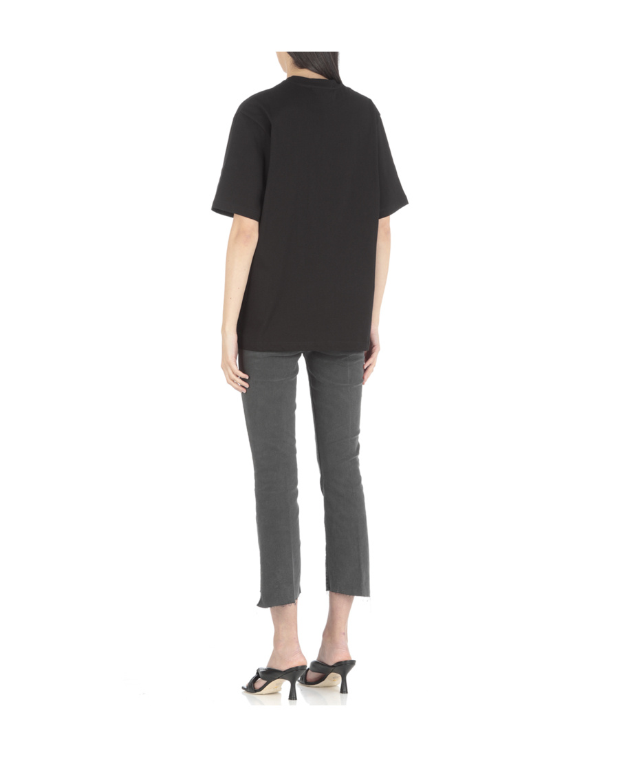 Msgm Oversized Kitty Cotton T-shirt In Green