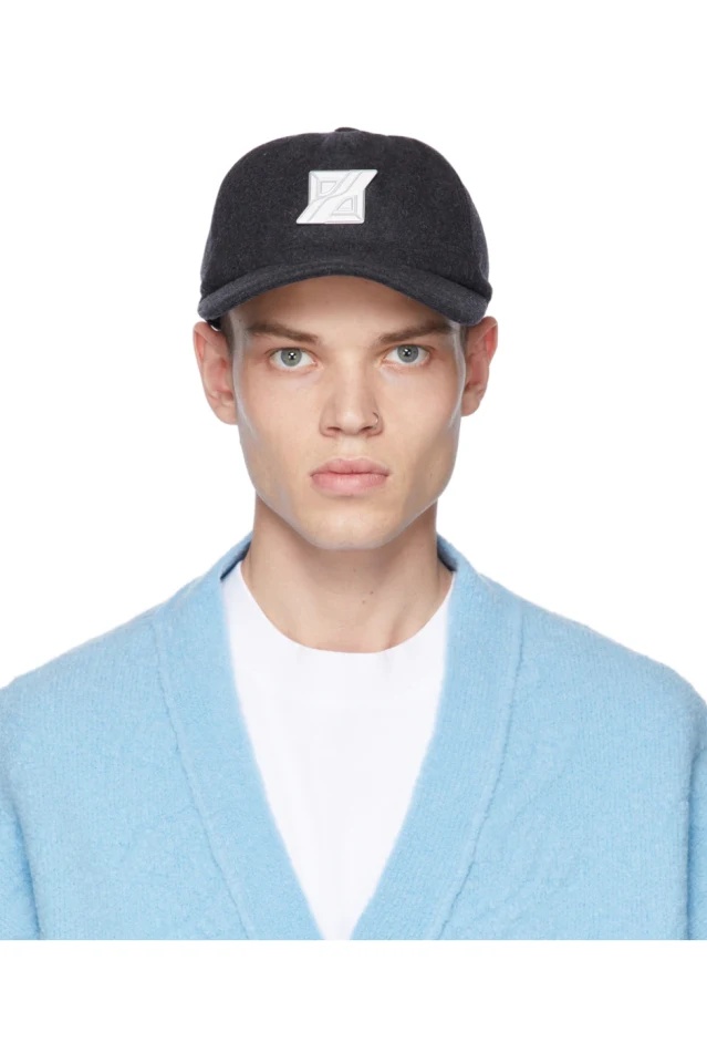 WE11 DONE LOGO-PATCH WOOL CAP