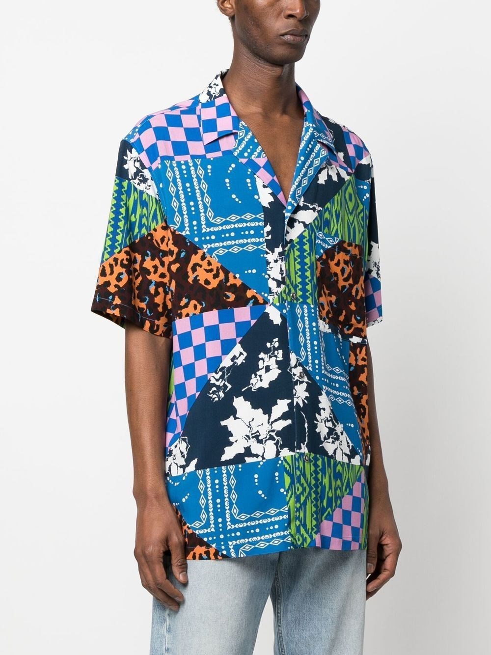 Marcelo Burlon County Of Milan Marcelo Burlon Mix And Match Hawaii Shirt Blue In Blue