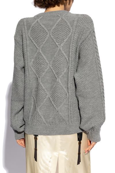 Moschino Crewneck Long-sleeved Jumper In Gray