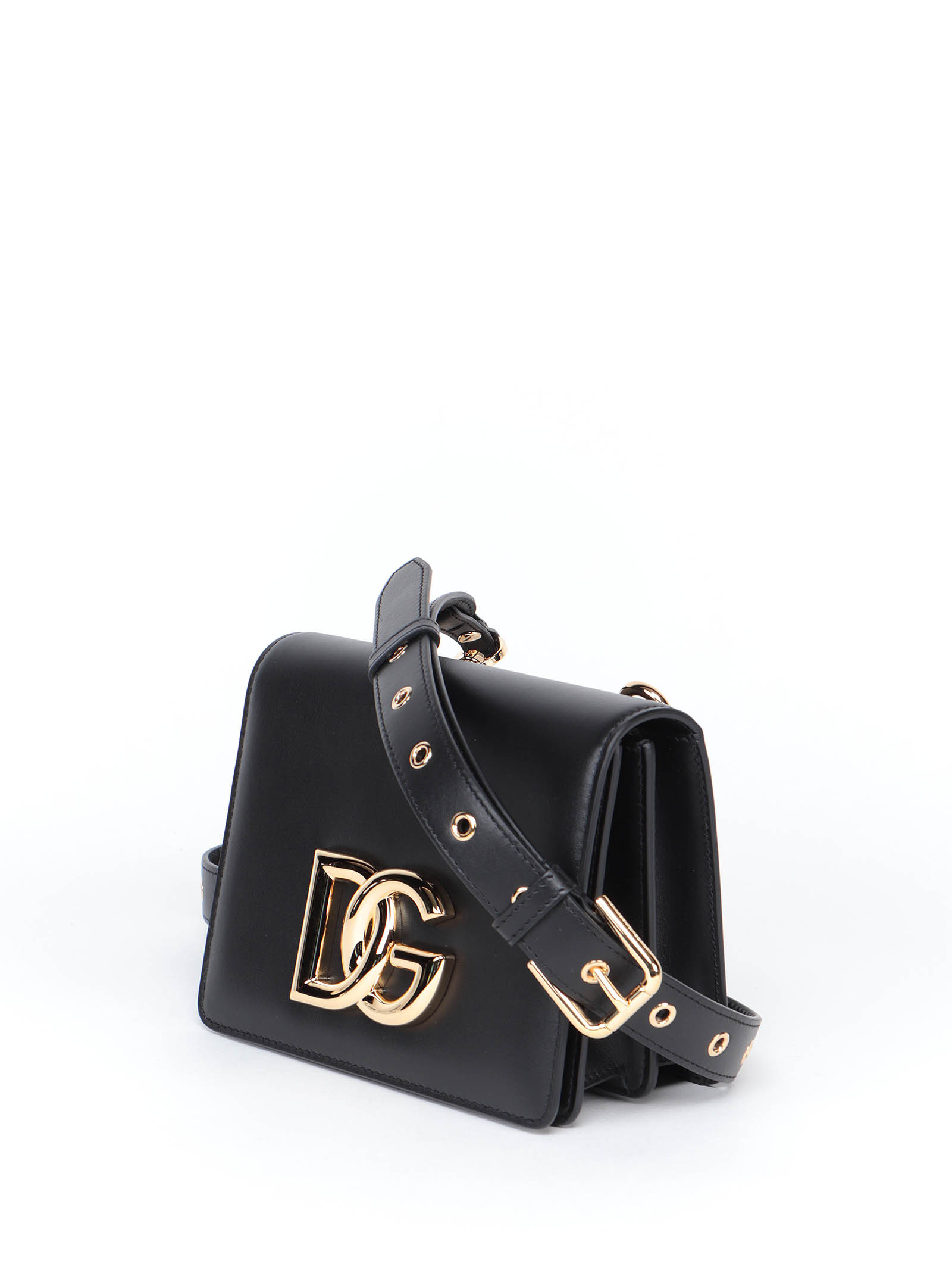 Dolce & Gabbana Logo-plaque Leather Belt Bag In Black
