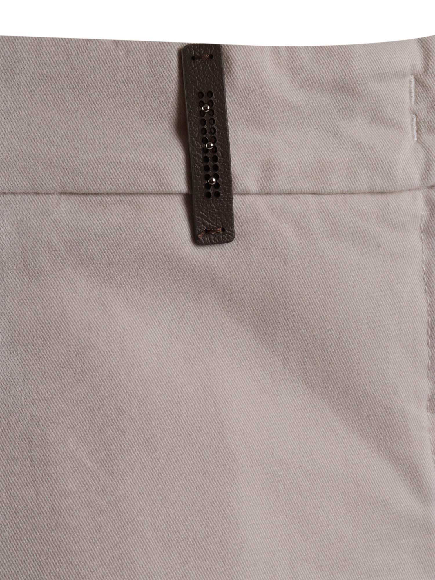 Peserico Straight Leg Tailored Trousers With Decorative Tab In White