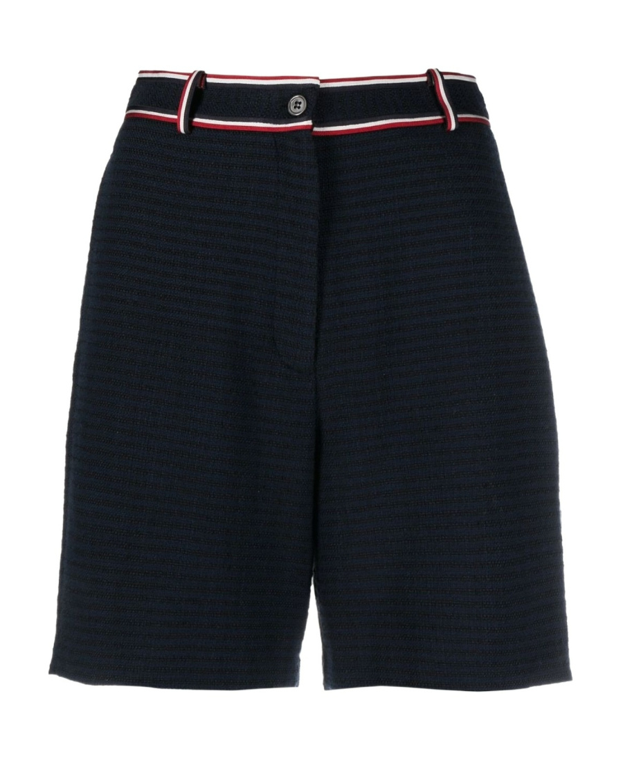 Thom Browne Rwb Stripe Shorts In Black