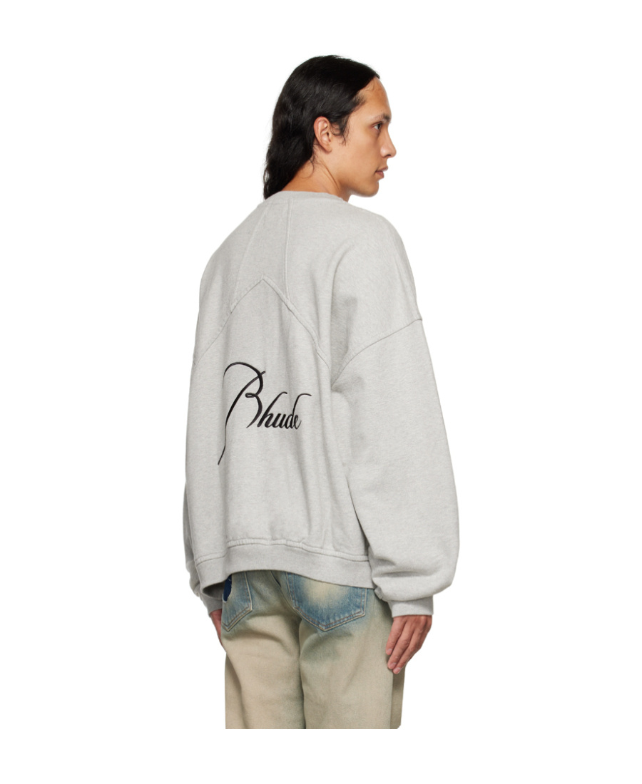 Rhude Logo Round-necked Sweater In White