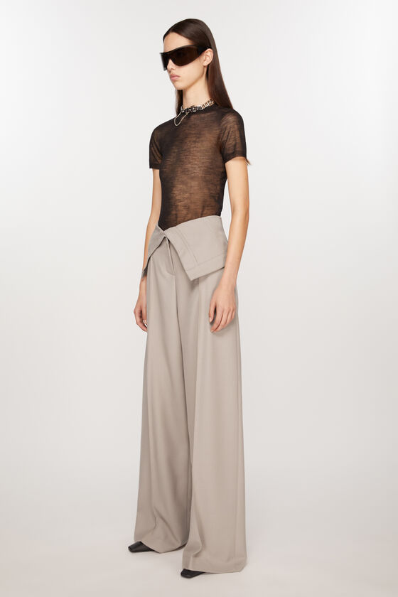 Acne Studios Folded Waist Straight-leg Trousers In Nude
