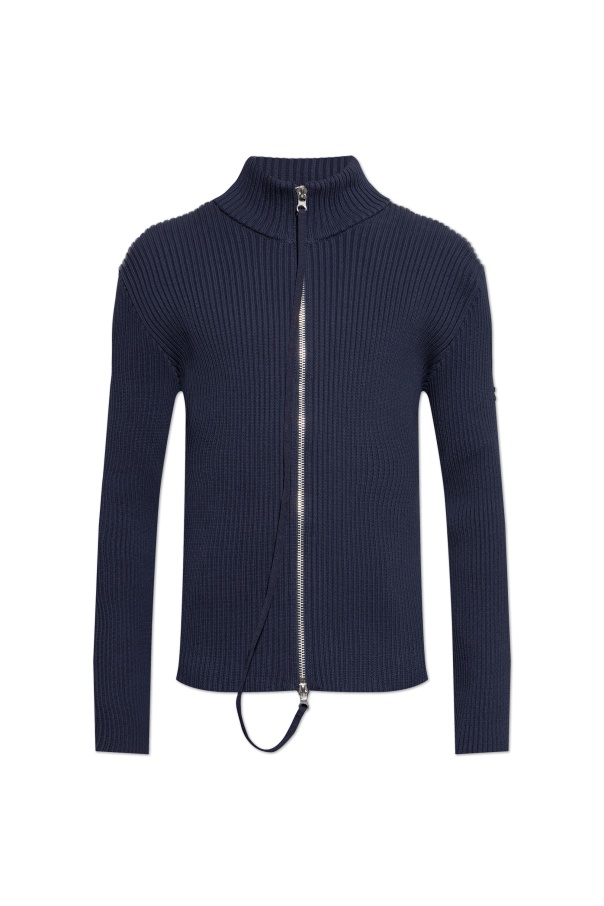 Courrèges Zippered Cardigan In Black