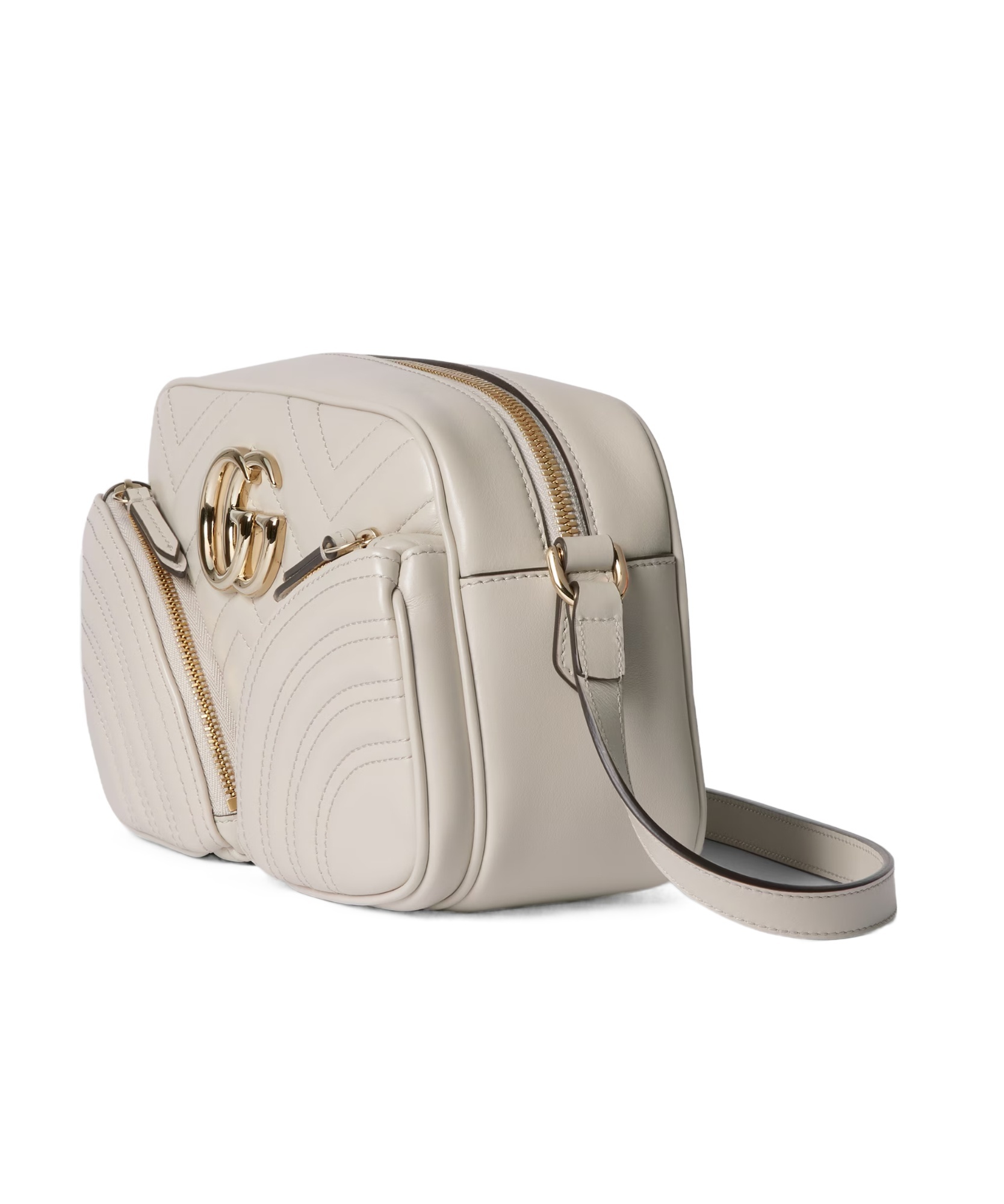 Gucci Gg Marmont Leather Shoulder Bag In Nude