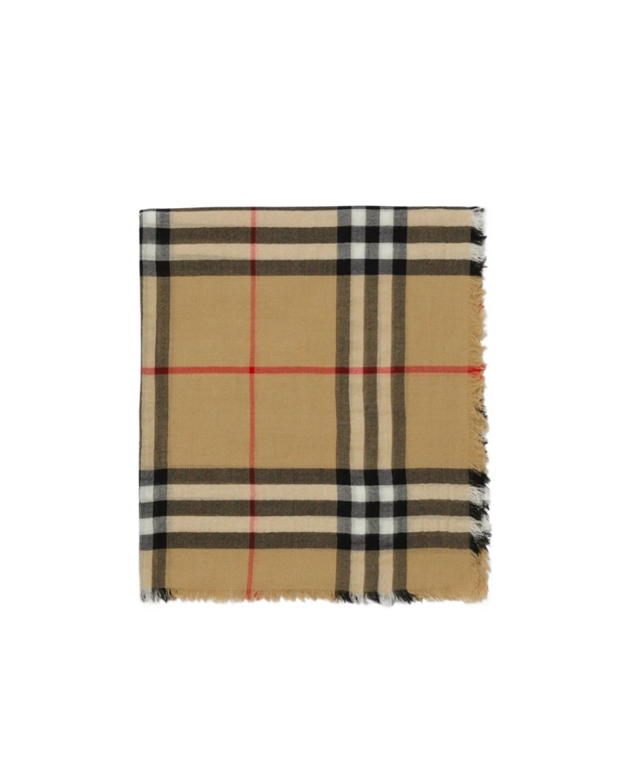BURBERRY BURBERRY CHECKED FRAYED-EDGE SCARF