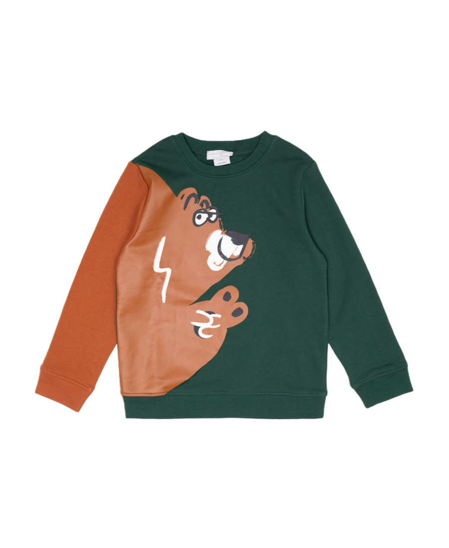 Stella Mccartney Kids' Long-sleeved Round-neck Sweater In Green