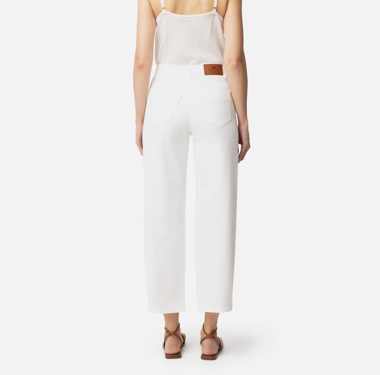 Elisabetta Franchi Garment-dyed Jeans In White