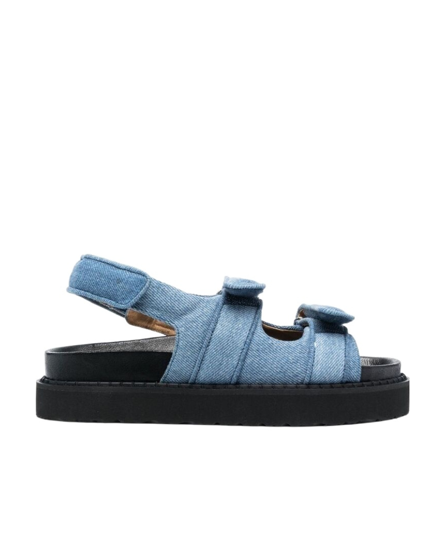 Isabel Marant Touch-strap Denim Slingback Sandals In Blue