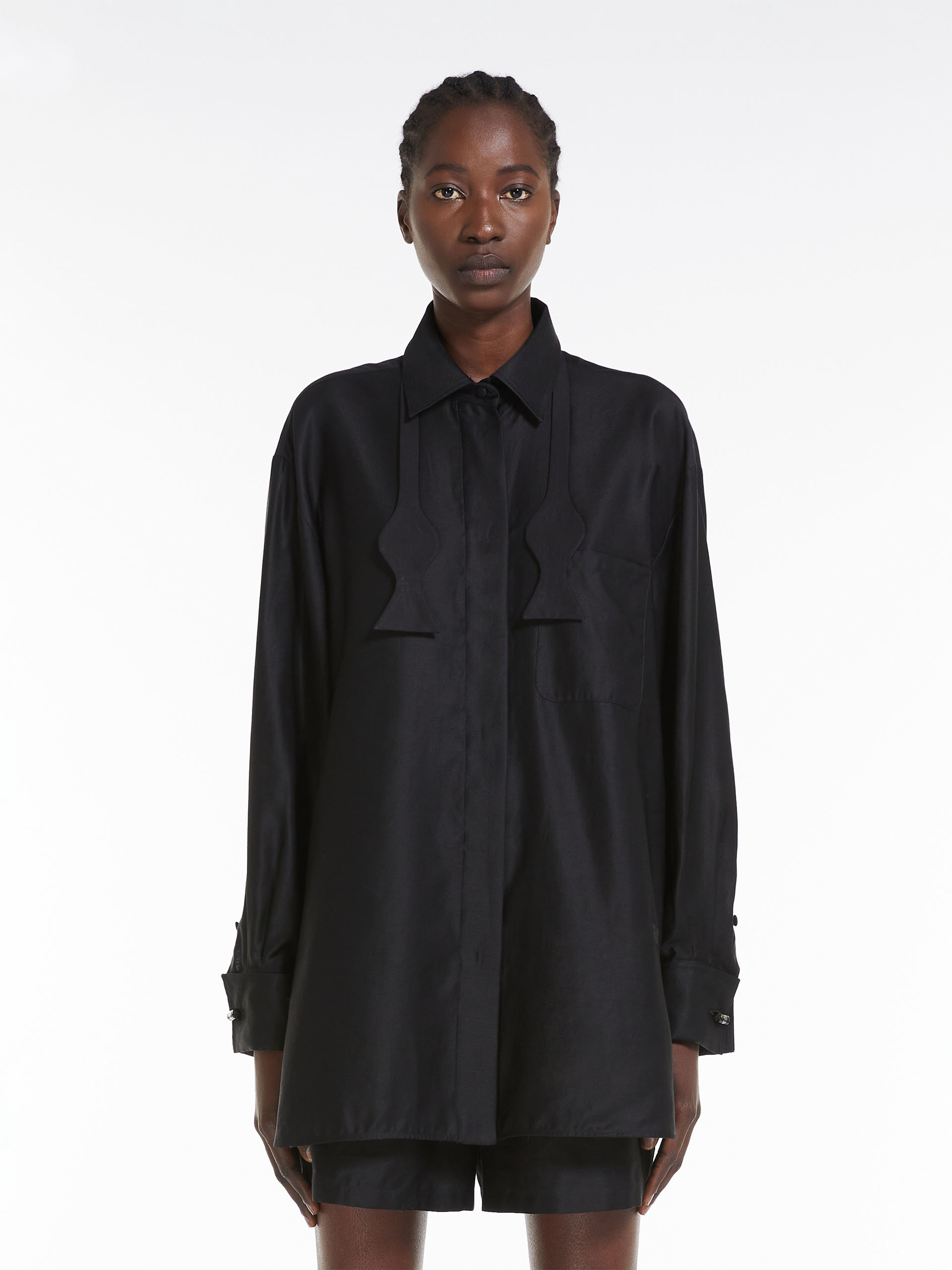 Max Mara Marea Long-sleeved Shirt In Black