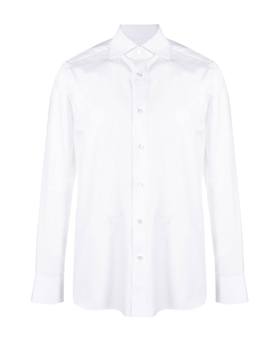 Shop Zegna Classic Buttoned Shirt In White