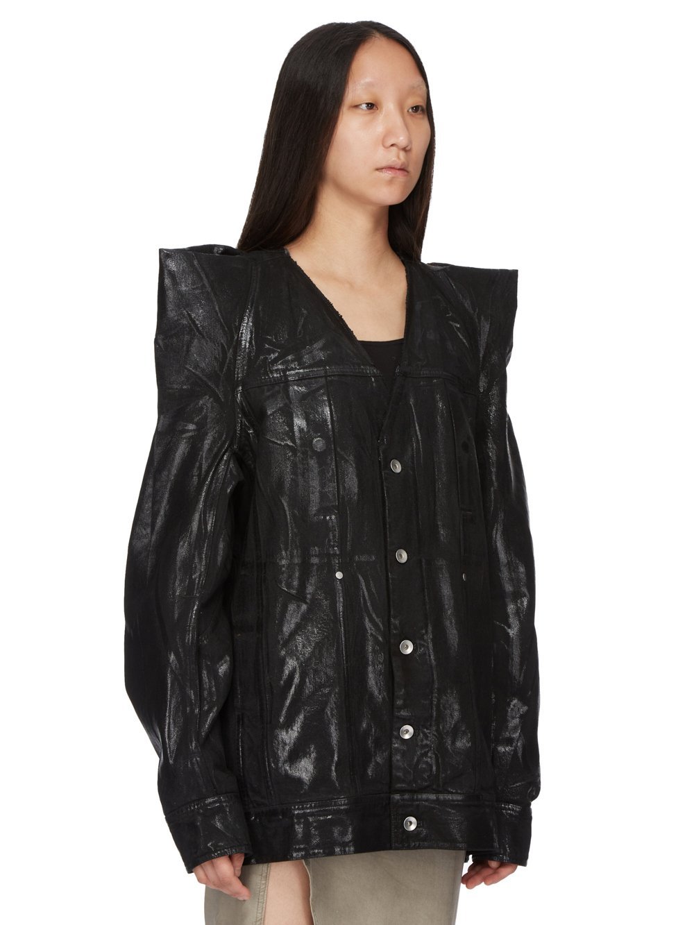 Rick Owens Tec Worker Denim Jacket In Black