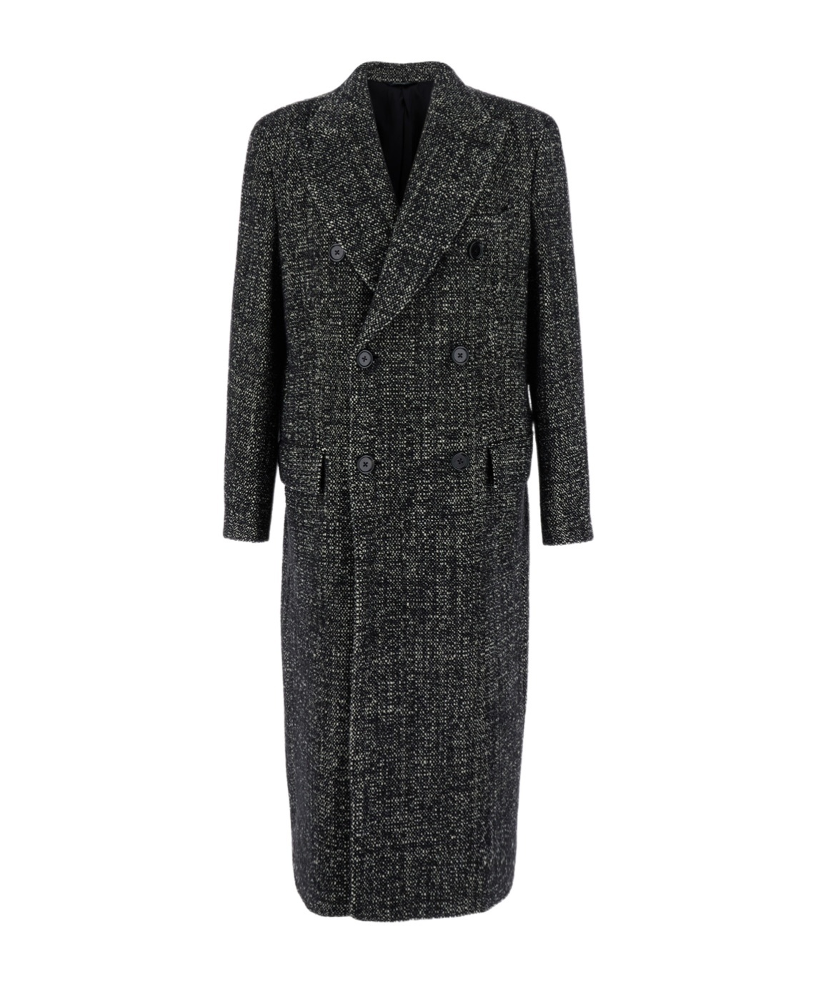 Dolce & Gabbana Double-breasted Long Coat Side Pockets In Animal Print
