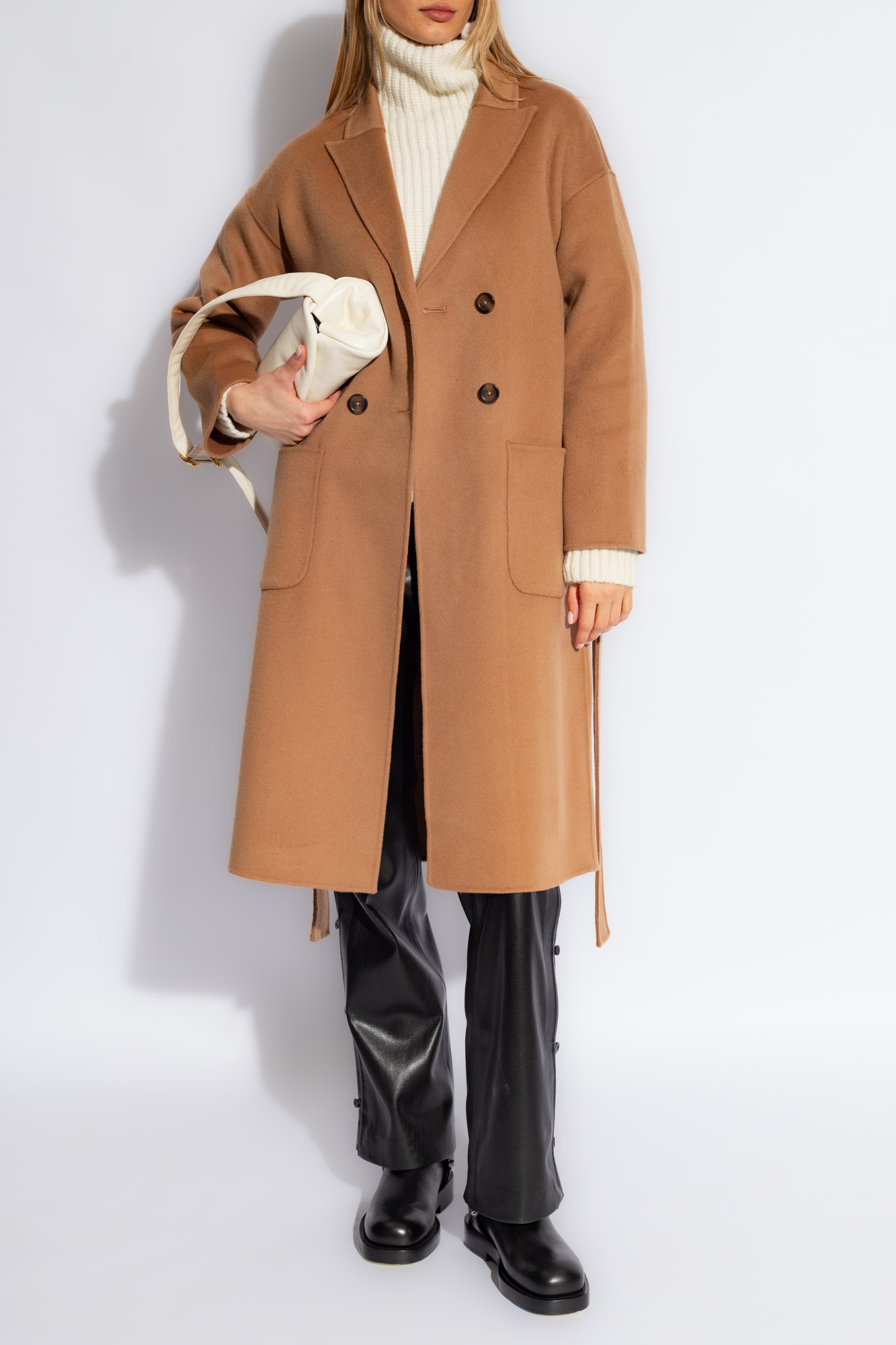 ANINE BING DYLAN BELTED DOUBLE-BREASTED COAT