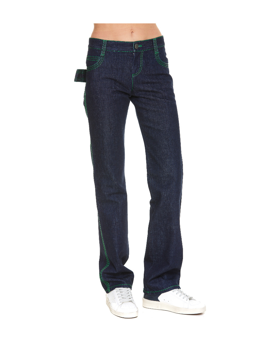 Bottega Veneta Contrast-stitching Straight-leg Jeans In Black