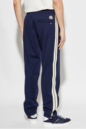 Moncler Striped Track Pants In Navy Blue