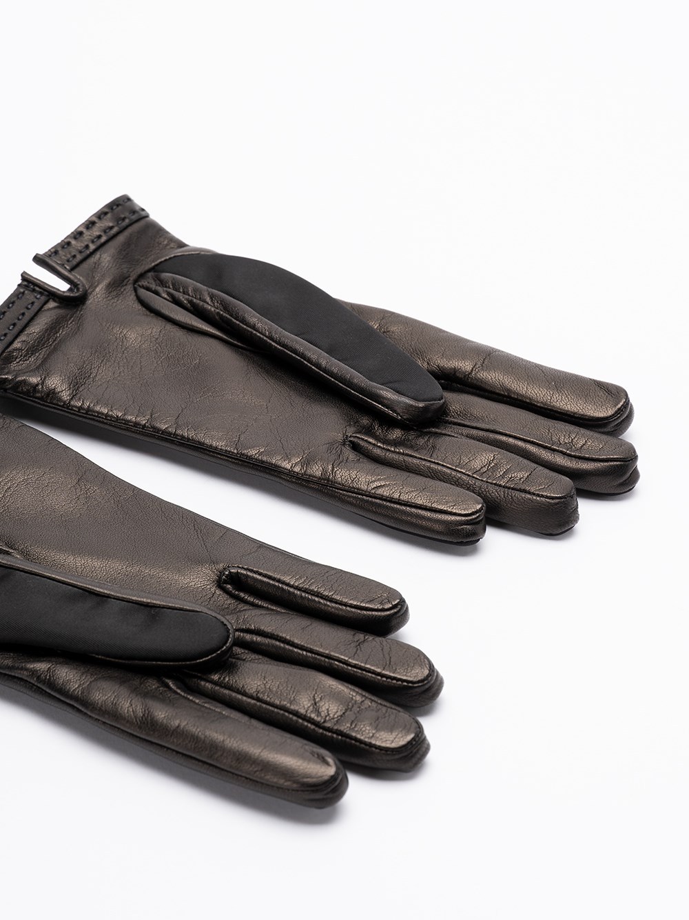 Prada Leather Gloves In Black