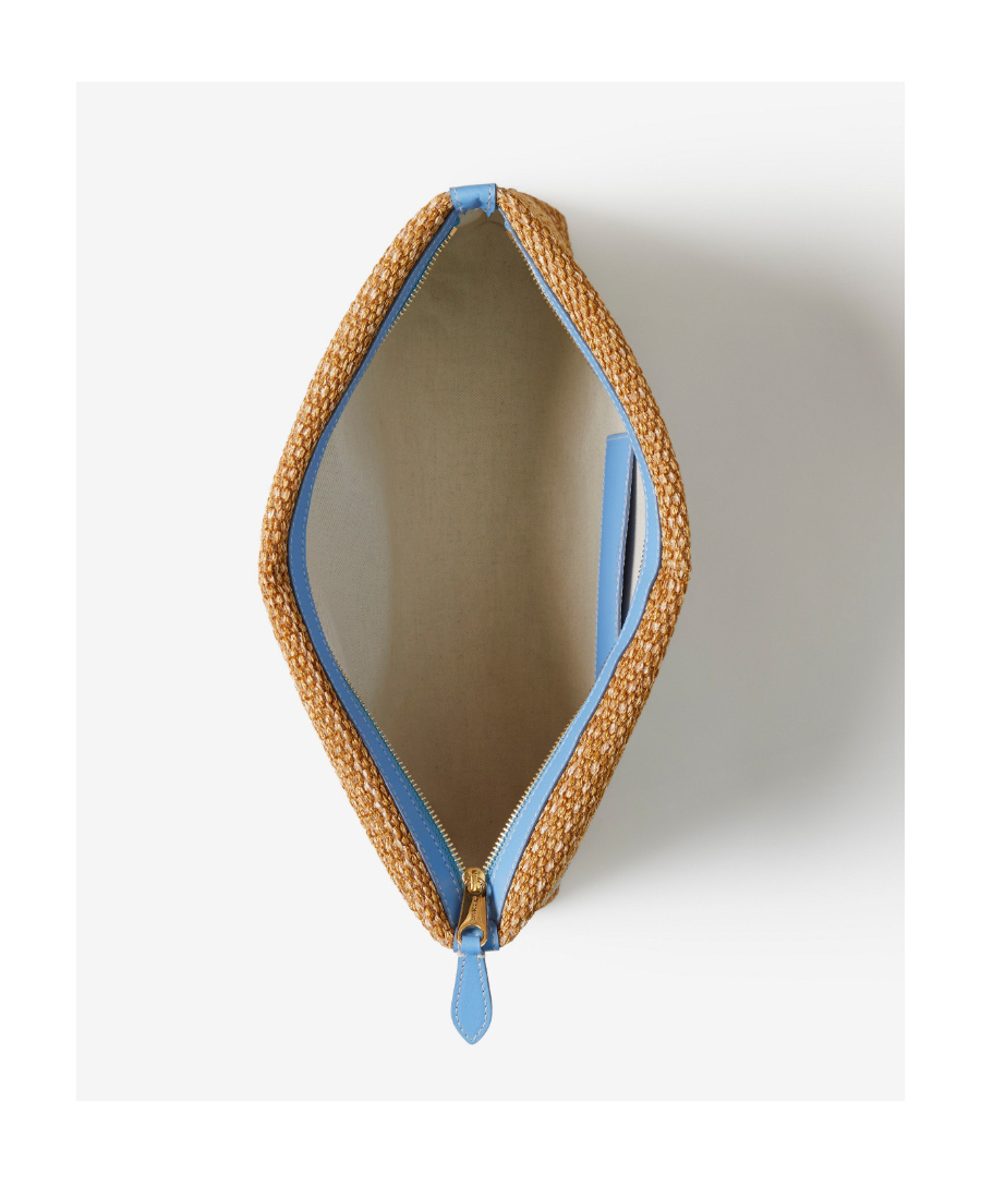 BURBERRY BURBERRY MONOGRAM EMBROIDERED ZIP CLUTCH BAG