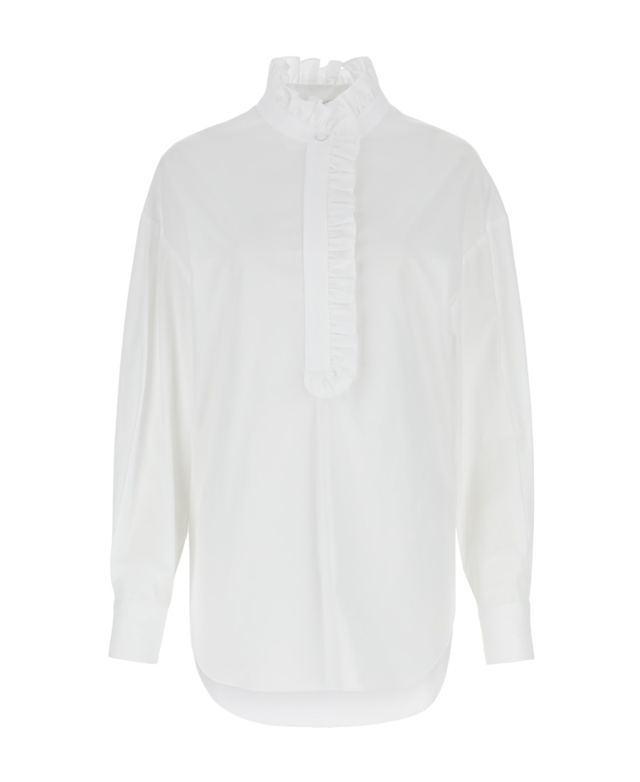 Alexander Mcqueen Ruffled Cotton Shirt In White