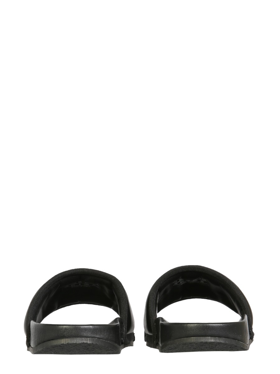 Ambush 10mm Quilted Leather Slide Sandals In Black