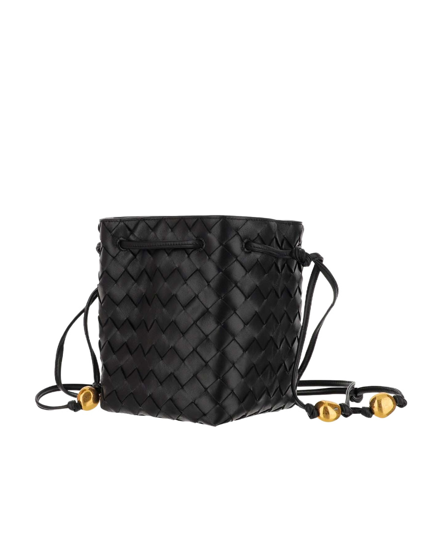 Bottega Veneta Small Intrecciato Bucket Bag In Black