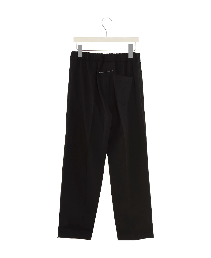 Mm6 Maison Margiela Embroidered-logo Drawstring Trousers In Black
