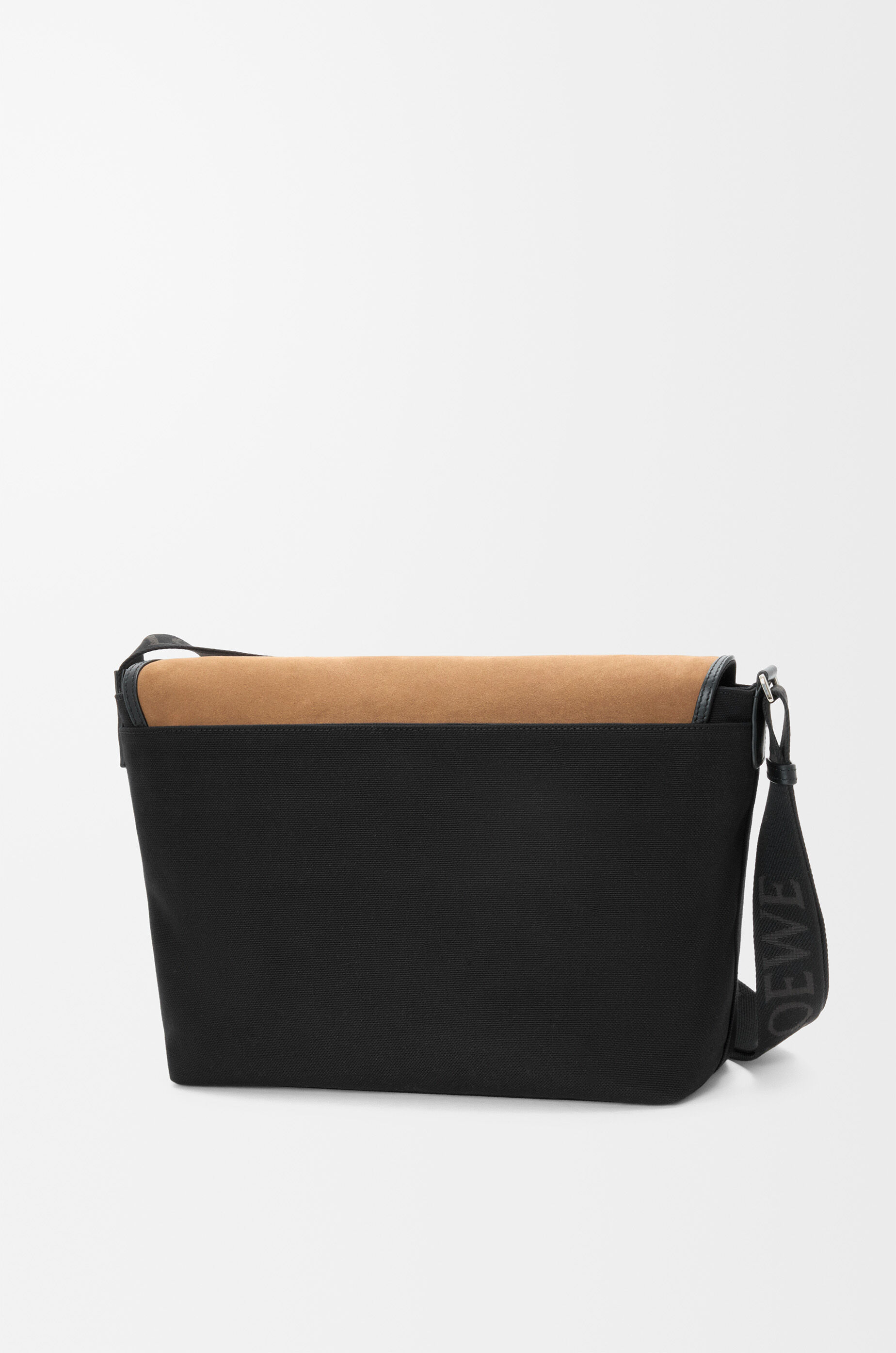 Loewe Leather-trimmed Suede And Canvas Messenger Bag