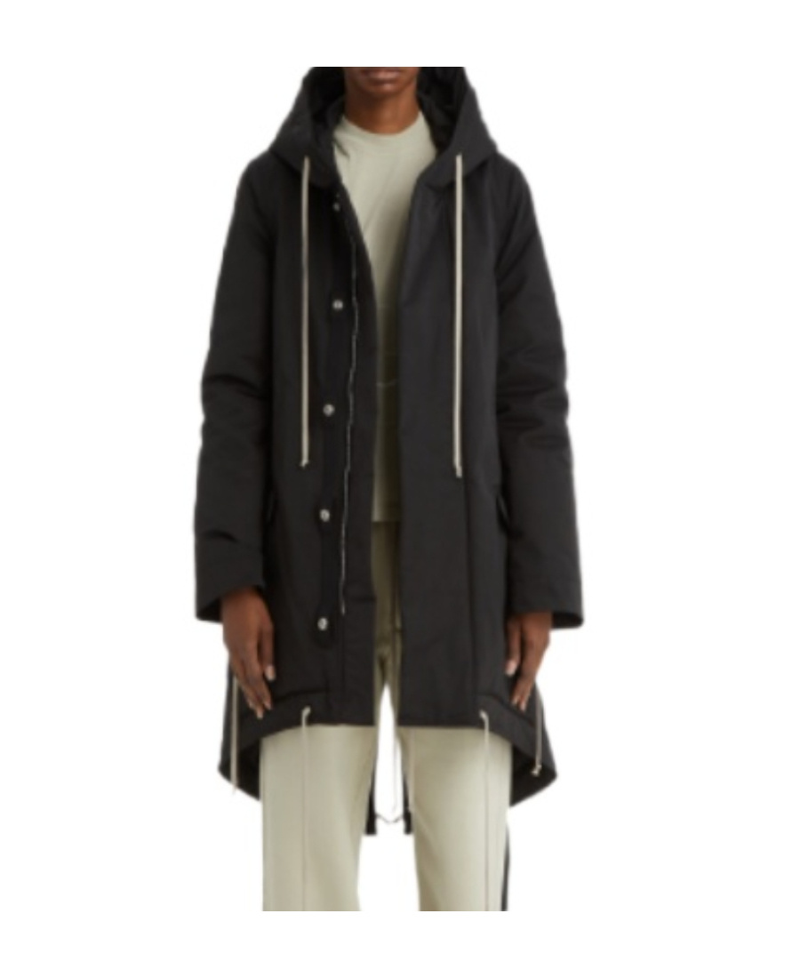 Rick Owens Drkshdw Fishtail-hem Parka In Black