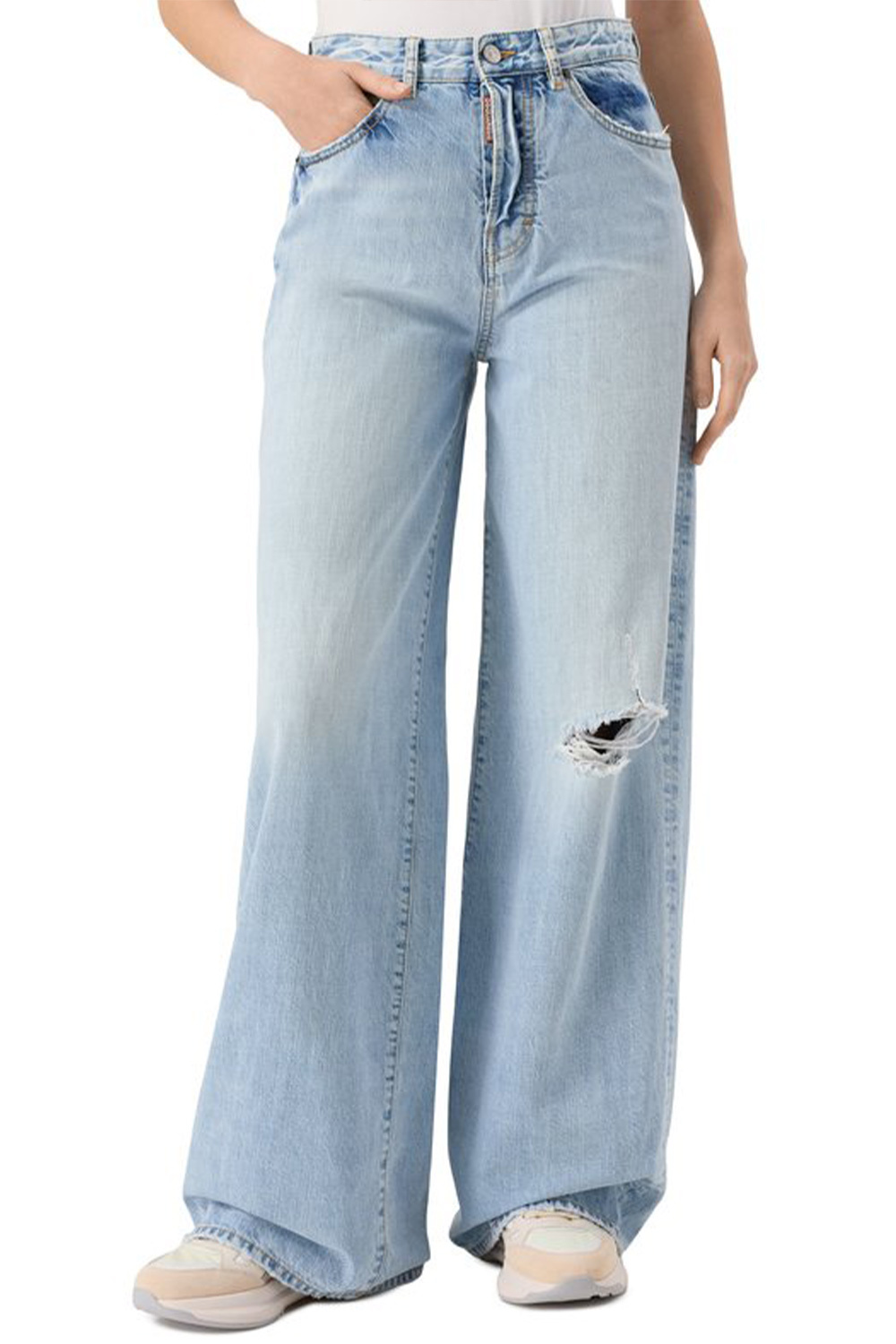 Shop Dsquared2 Ripped-detail Jeans