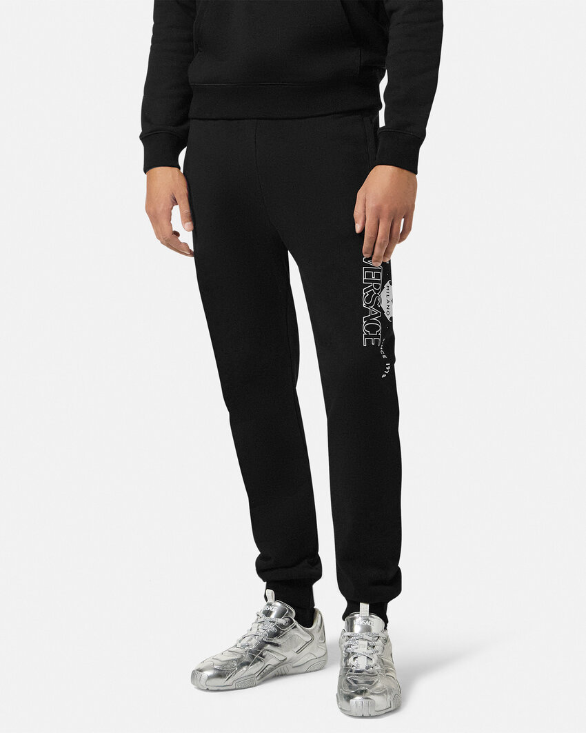 Versace Logo-printed Sweatpants In Black