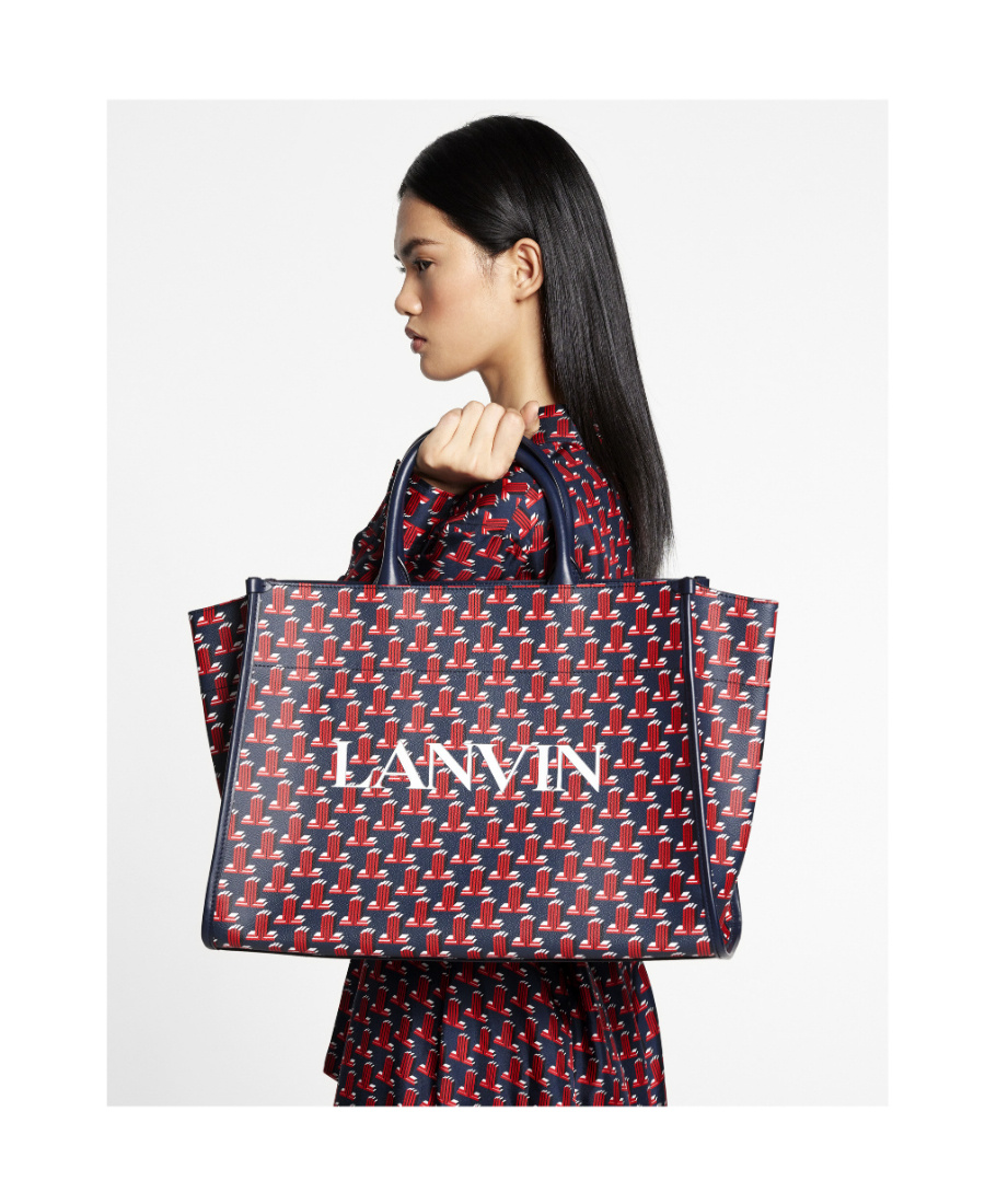 LANVIN MONOGRAM-PRINT TOTE BAG