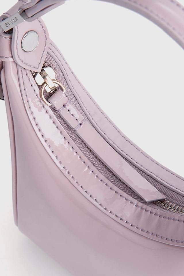 By Far Leather Cosmo Bag With Chain Strap Detail In Purple