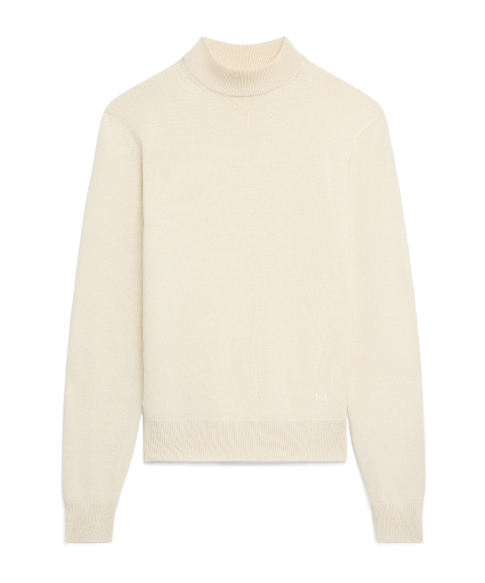 Celine Logo-embroidered Wool-blend Rollneck Sweater In Gray