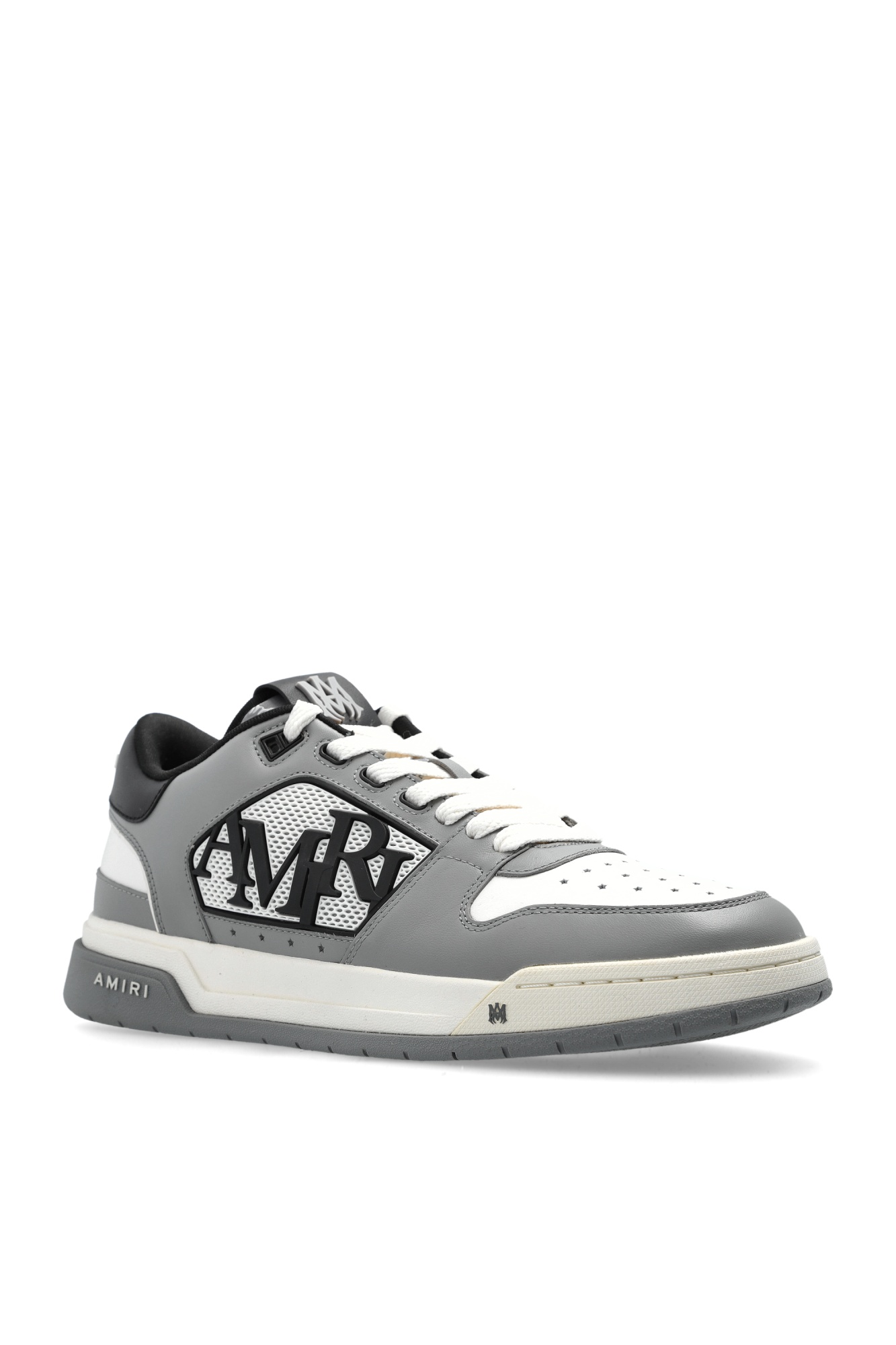 Amiri Grey 'classic Low' Sneakers With Maxi Logo On The Side And Logo Patch On The Tongue In Gray