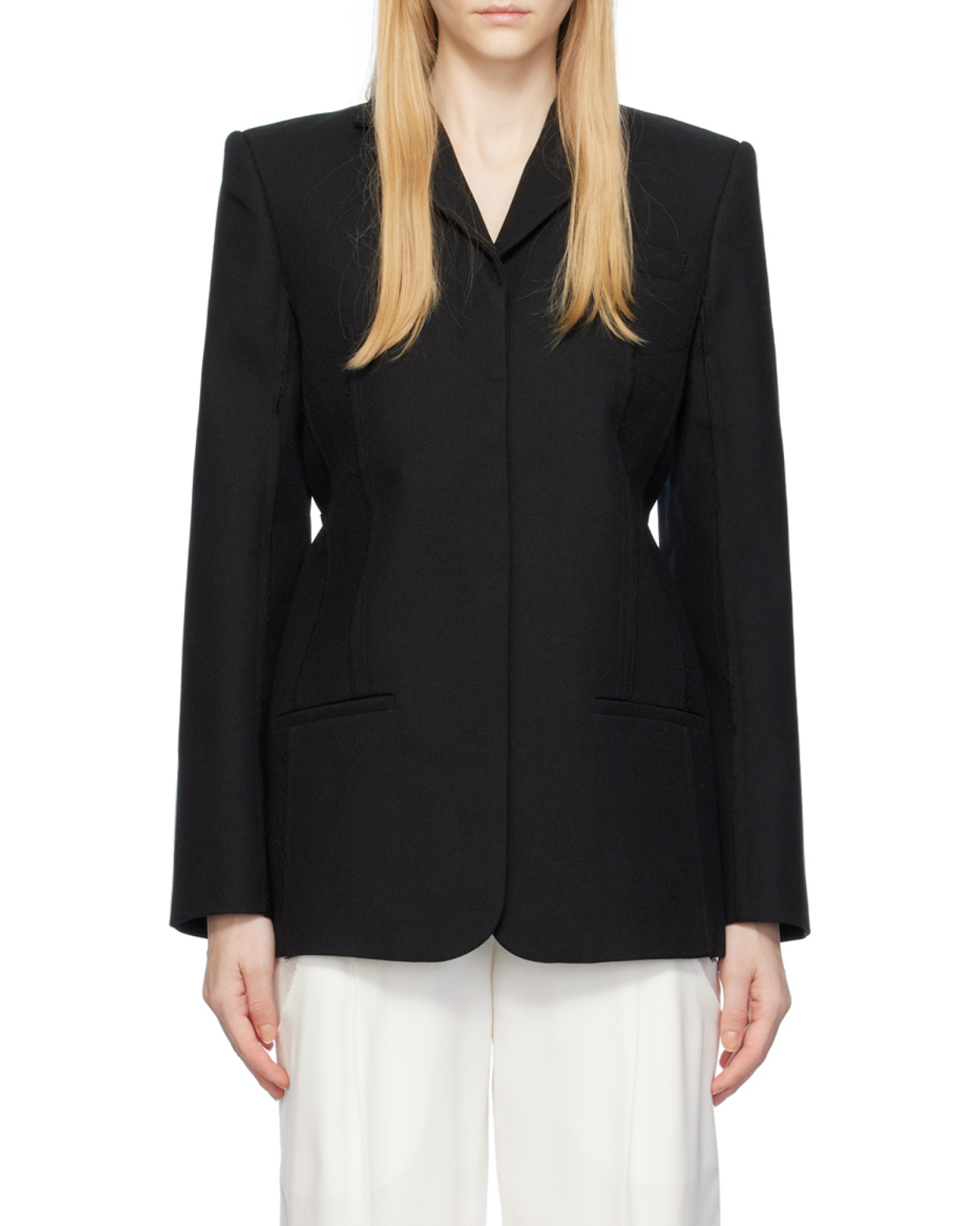 Jacquemus Caraco Raw-seam Single-breasted Blazer In Black