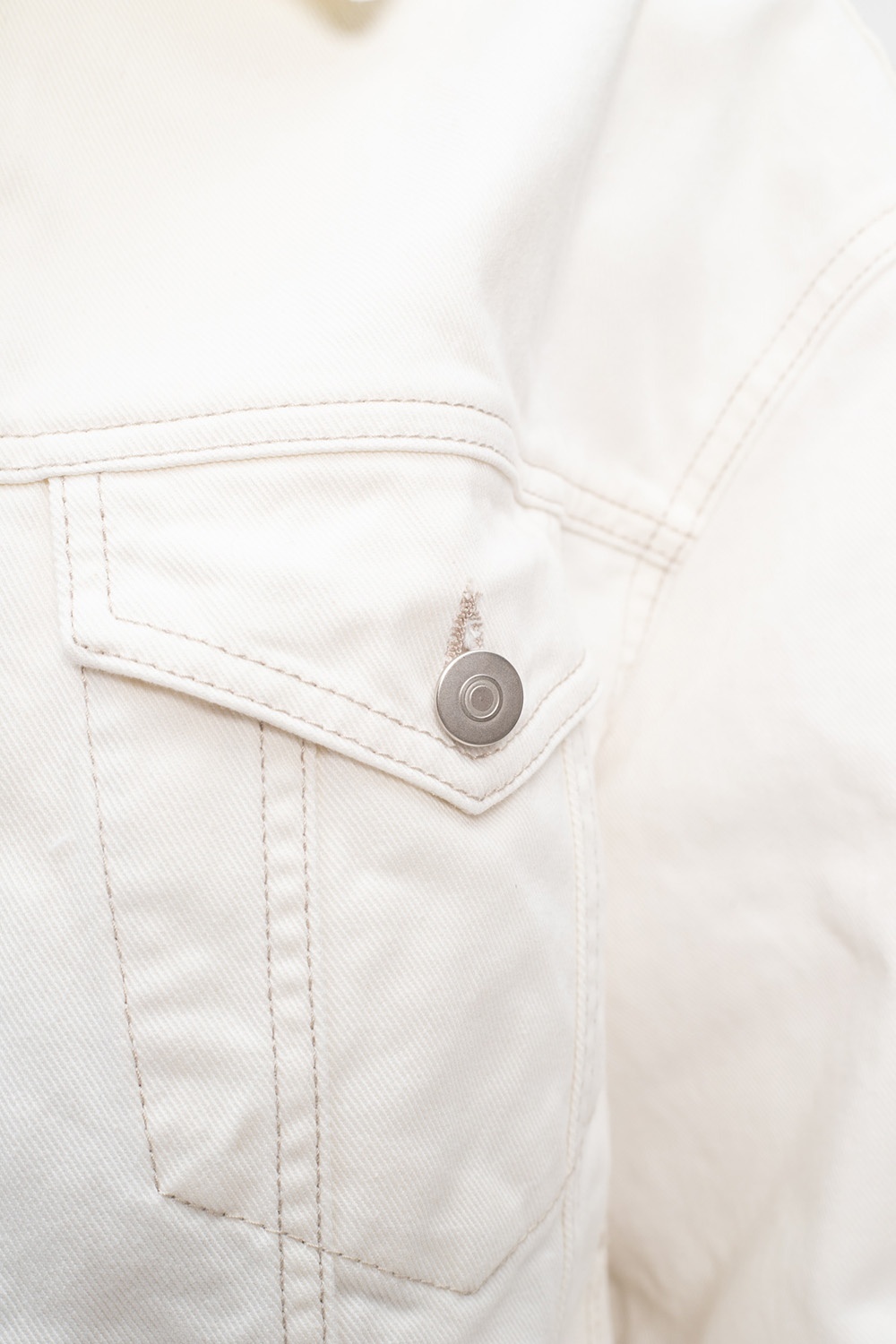 Maison Margiela Oversized Buttoned Denim Jacket In White
