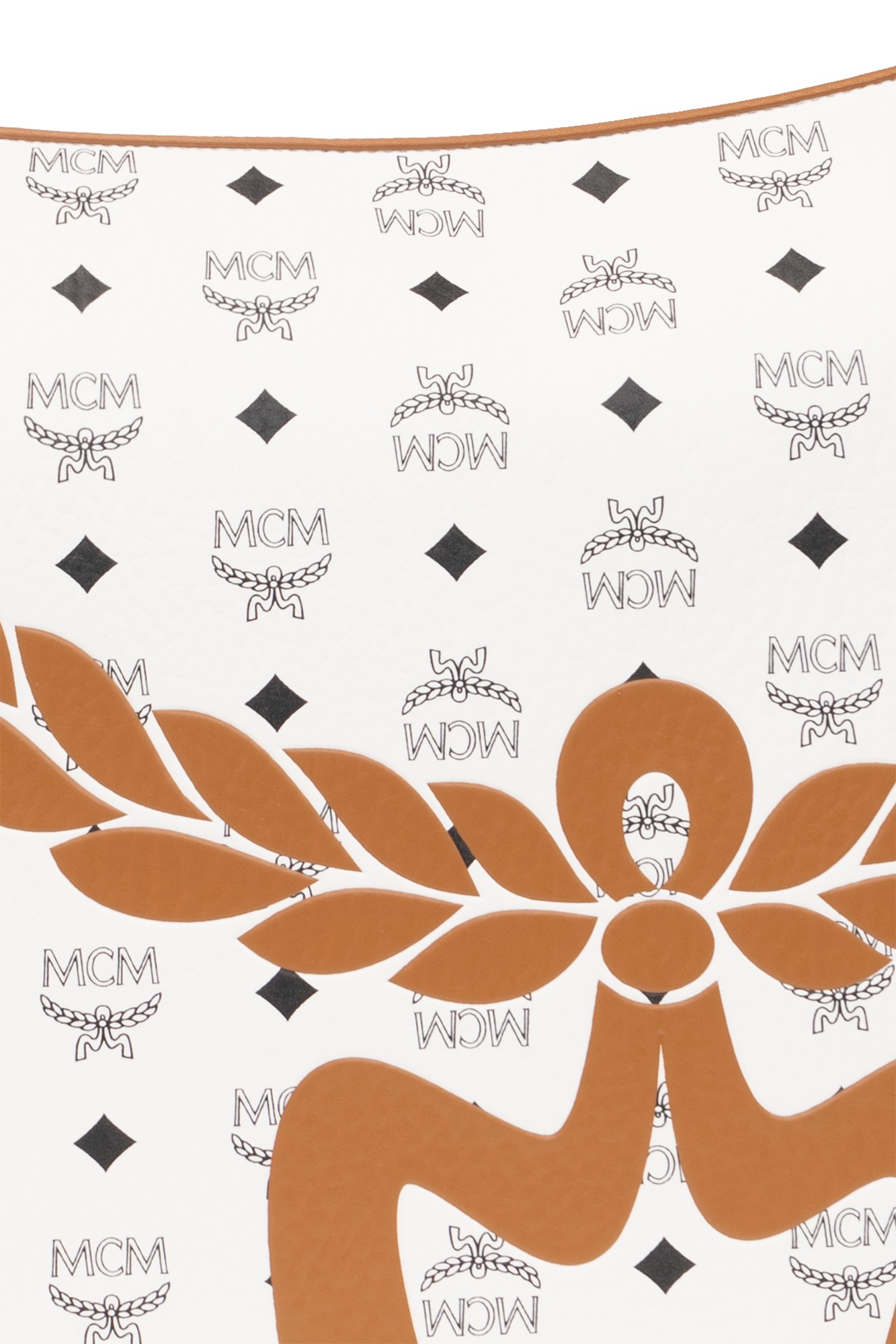 Mcm Logo Shoulder Bag In White