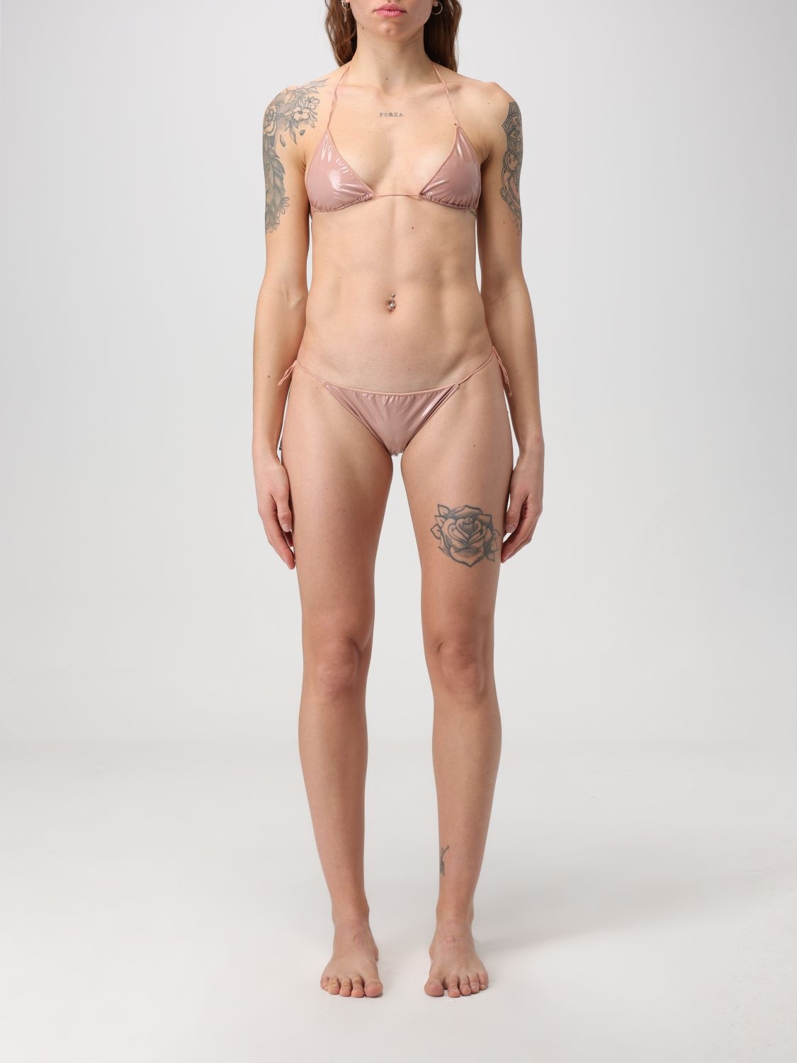 Oseree High-shine Finish Bikini Set In White
