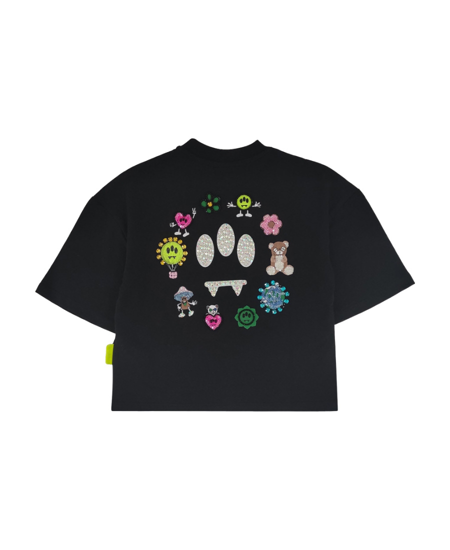 Barrow Graphic-print Crystal T-shirt In Black