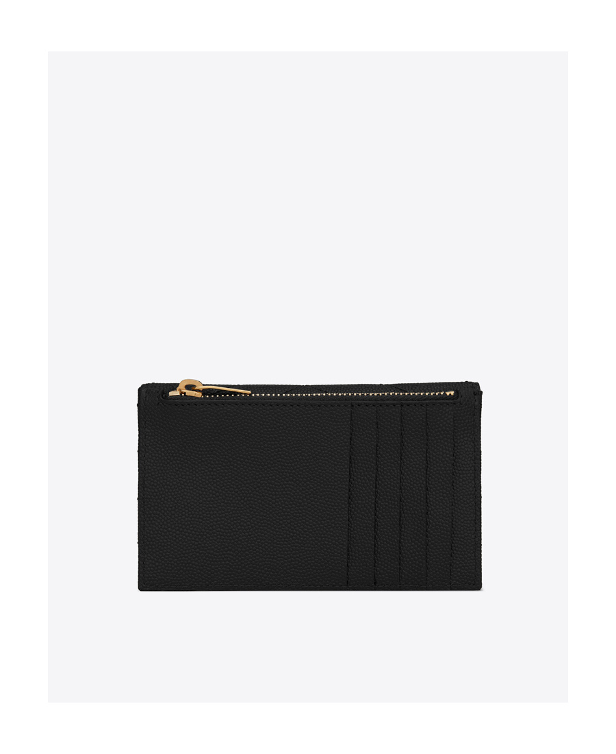 Saint Laurent Monogram Compact Wallet In Black
