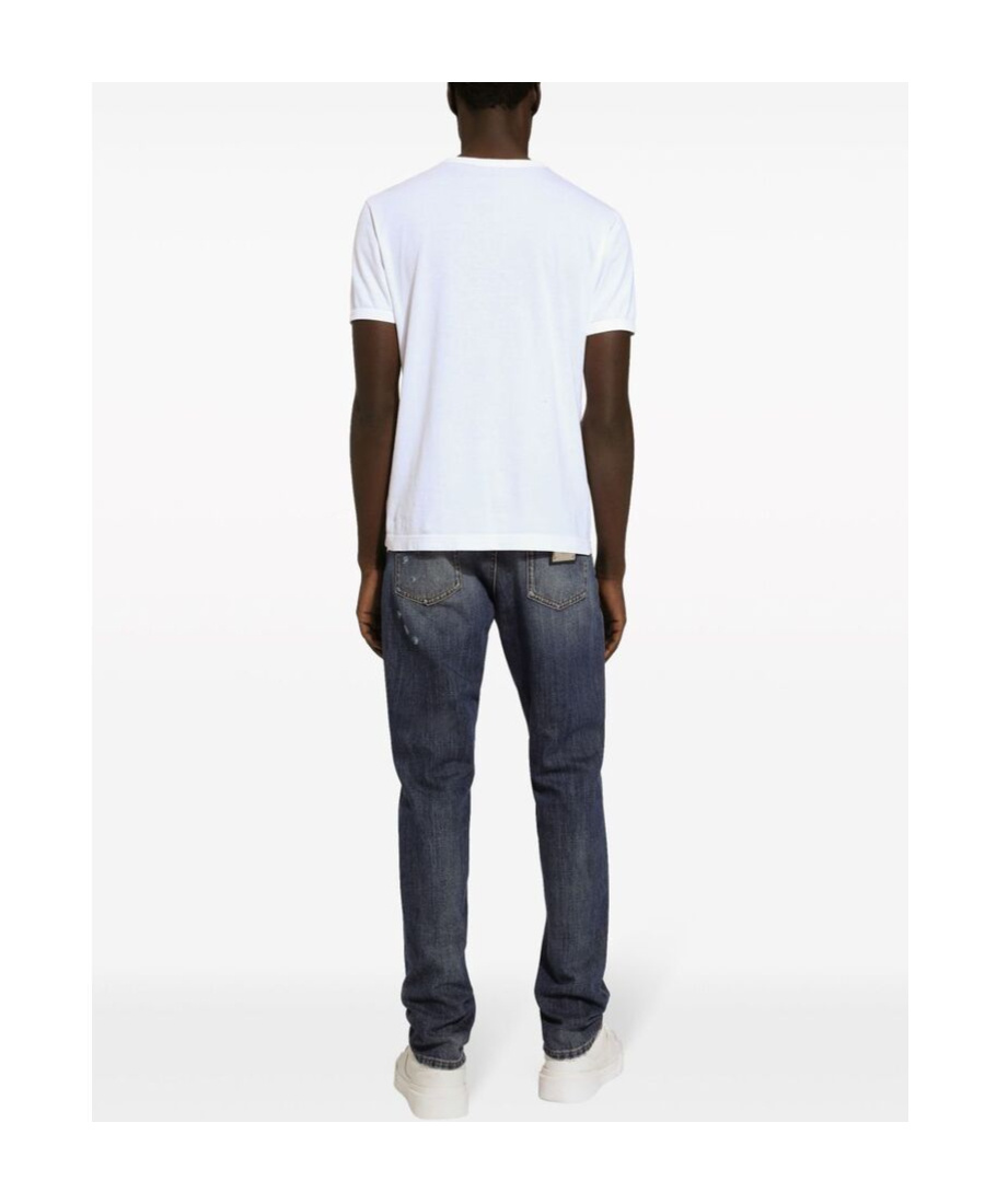 Dolce & Gabbana Straight-leg Cotton Jeans In Black